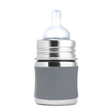 Pura Kiki Edelstahl-Trinkflasche 150 ml mit Weithalssauger – im Design Grau