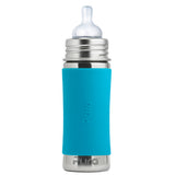 Pura Kiki Edelstahl-Trinkflasche 325 ml mit Weithalssauger – im Design Blau