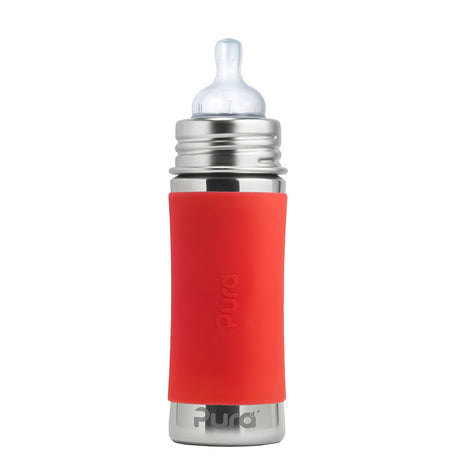 Pura Kiki Edelstahl-Trinkflasche 325 ml mit Weithalssauger – im Design Orange