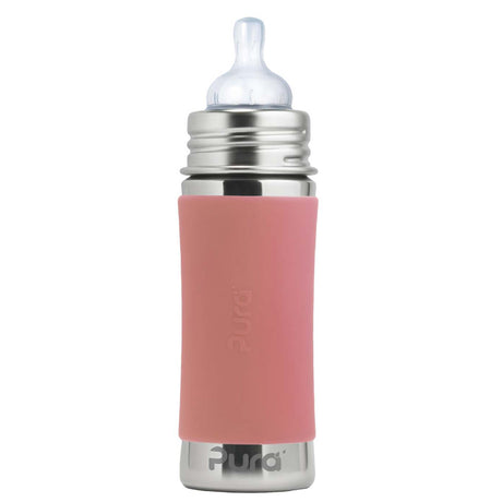 Pura Kiki Edelstahl-Trinkflasche 325 ml mit Weithalssauger – im Design Rosé