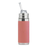 Pura Kiki KIDDO isolierte Edelstahl-Trinkflasche 260 ml mit Strohhalm-Aufsatz – im Design Rosé