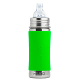 Pura Kiki Edelstahl-Trinklernflasche 325 ml mit XL-Trinklernaufsatz – im Design Grün