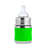 Pura Kiki belüfteter Weithalssauger aus Silikon, 2 Stück – Beispielbild: Flasche 150 ml in Grün