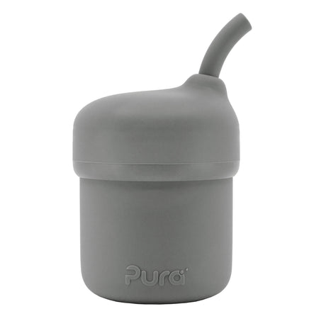 Pura My-My Strohhalmbecher 150 ml aus Silikon – im Design Slate