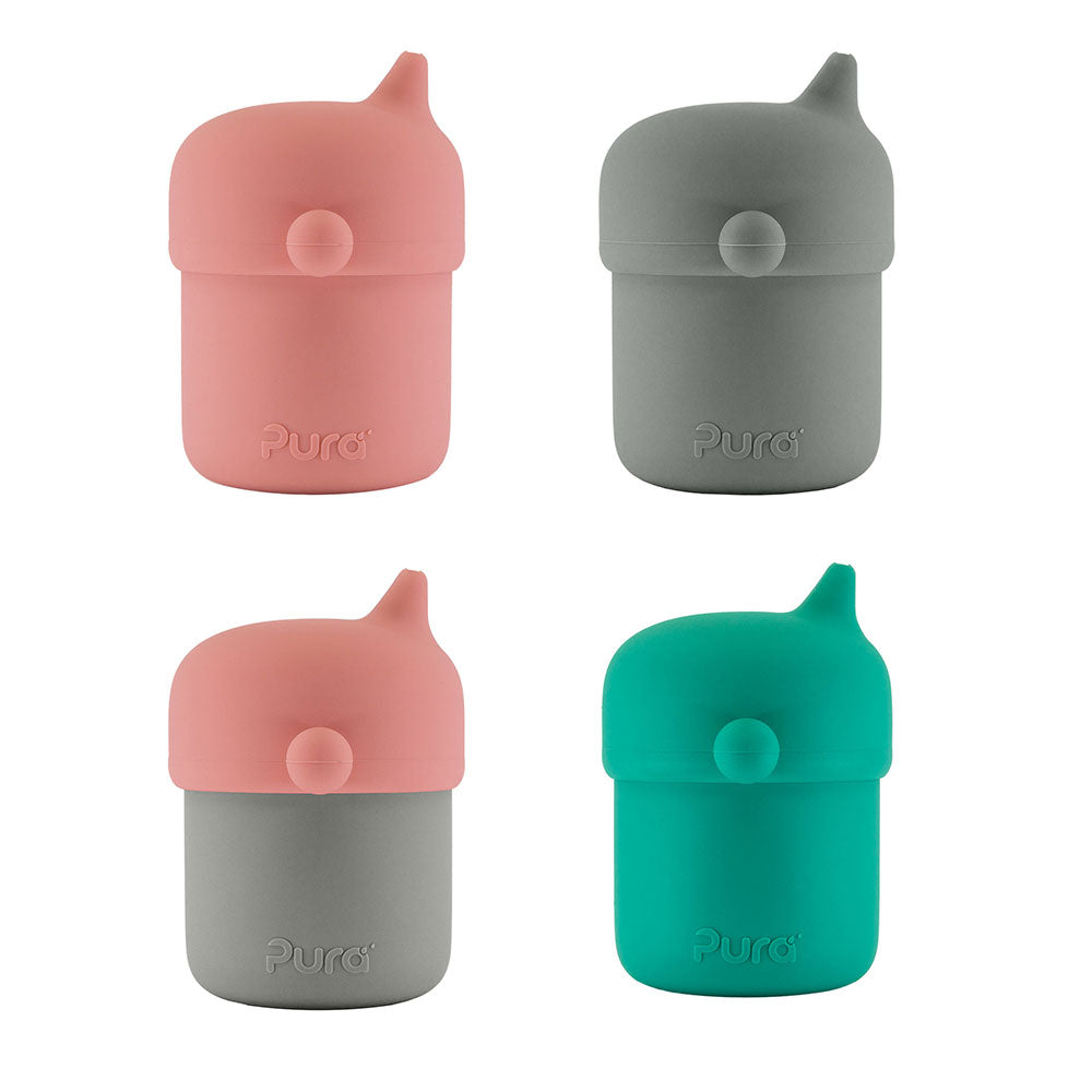 Pura My-My Trinklernbecher 150 ml aus Silikon – in vier Farben (Übersicht)