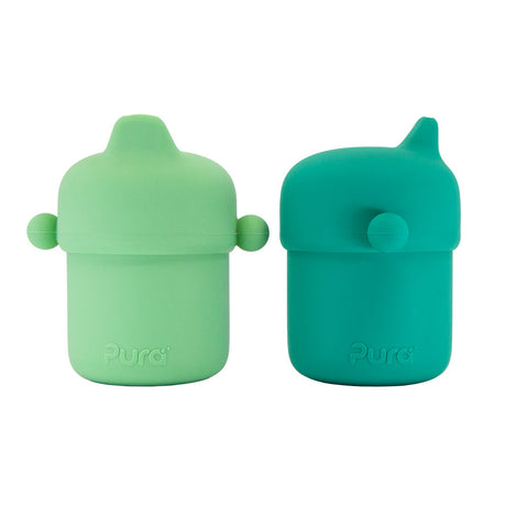 Pura My-My Trinklernbecher 150 ml aus Silikon – in Mint und Moos