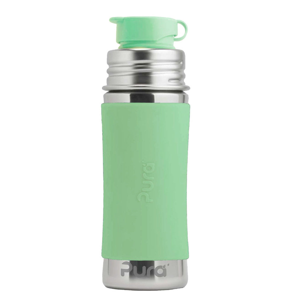 PuraSport Edelstahl-Trinkflasche 325 ml mit BigMouth-Sportaufsatz – im Design Moos