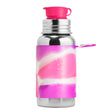 PuraSport Edelstahl-Sportflasche 500 ml mit BigMouth-Aufsatz – im Design Pink Swirls