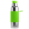 PuraSport Edelstahl-Sportflasche 800 ml mit BigMouth-Aufsatz – im Design Grün