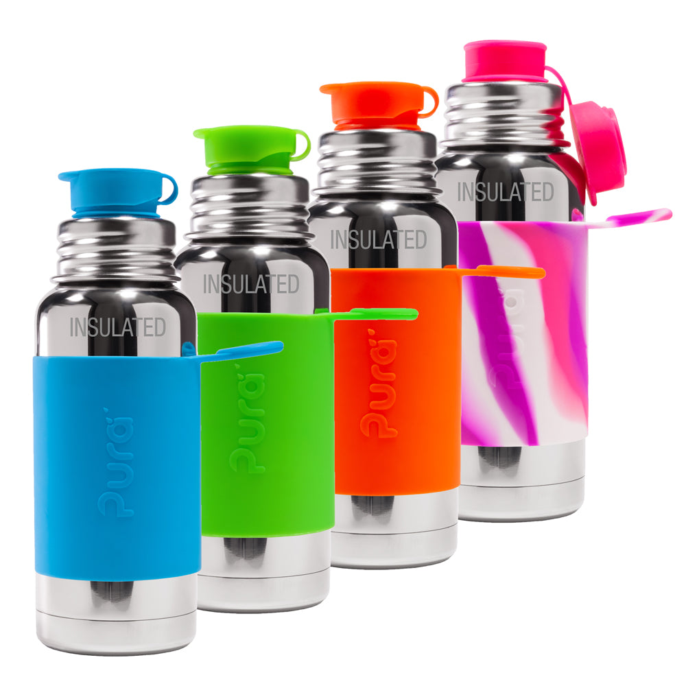PuraSport isolierte Edelstahl-Sportflasche 475 ml mit BigMouth-Aufsatz – in verschiedenen Farben (Übersicht)