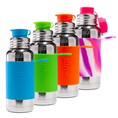 PuraSport isolierte Edelstahl-Sportflasche 475 ml mit BigMouth-Aufsatz – in verschiedenen Farben (Übersicht)