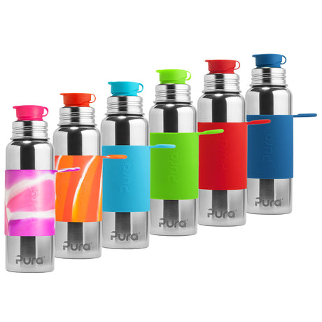 PuraSport isolierte Edelstahl-Sportflasche 600 ml mit BigMouth-Aufsatz – in verschiedenen Farben (Übersicht)
