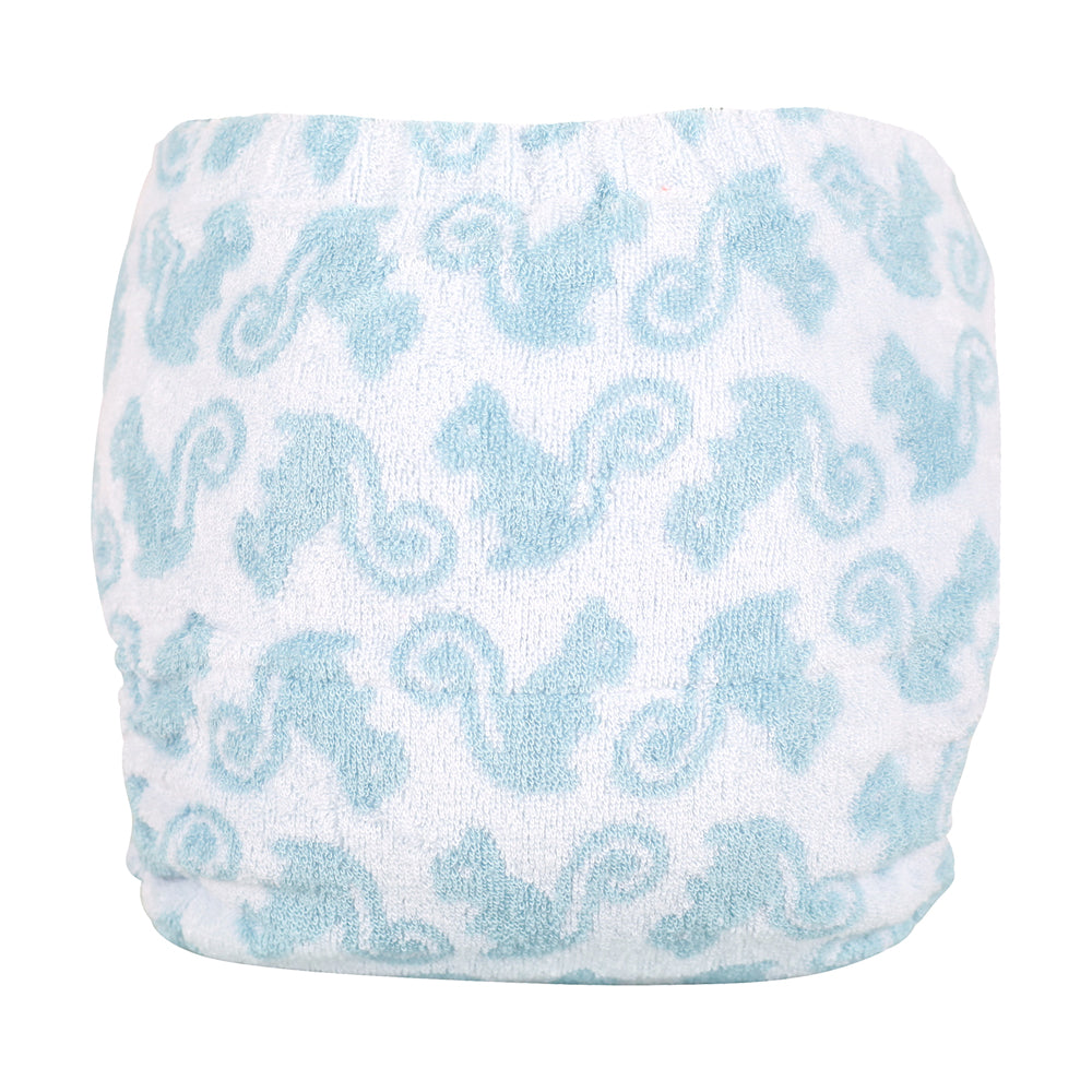 TotsBots Bamboozle Stretch Höschenwindel Newborn (2–8 kg) aus Bambusviskose im Design Squiddles, Rückseite
