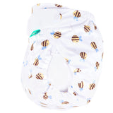 TotsBots Bamboozle Wrap (PeeNut V2.0) Überhose Newborn (2,5–8 kg) im Design Buzzy Bee, seitlich