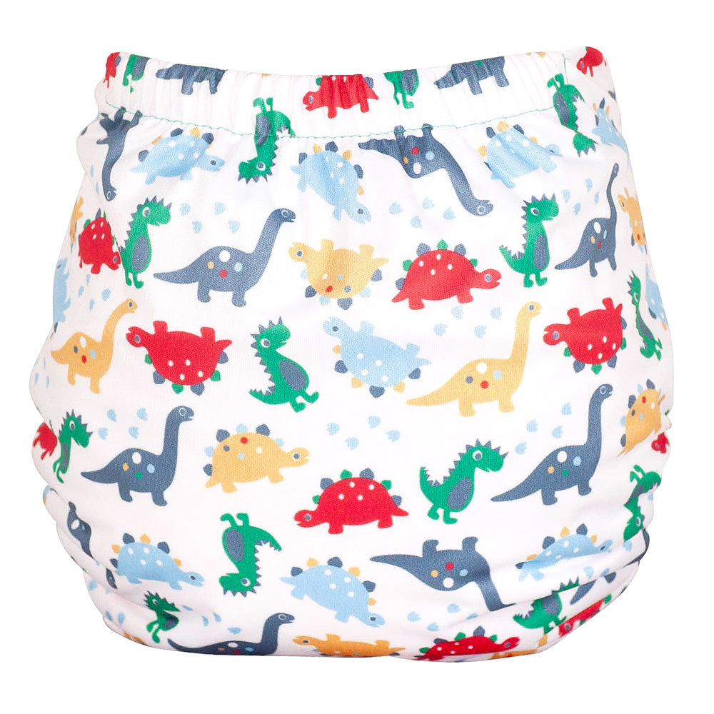 TotsBots Bamboozle Wrap (PeeNut V2.0) Überhose Newborn (2,5–8 kg) im Design Dino March, Rückseite