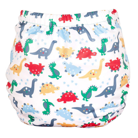 TotsBots Bamboozle Wrap (PeeNut V2.0) Überhose Newborn (2,5–8 kg) im Design Dino March, Rückseite