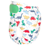 TotsBots Bamboozle Wrap (PeeNut V2.0) Überhose Newborn (2,5–8 kg) im Design Dino March, seitlich