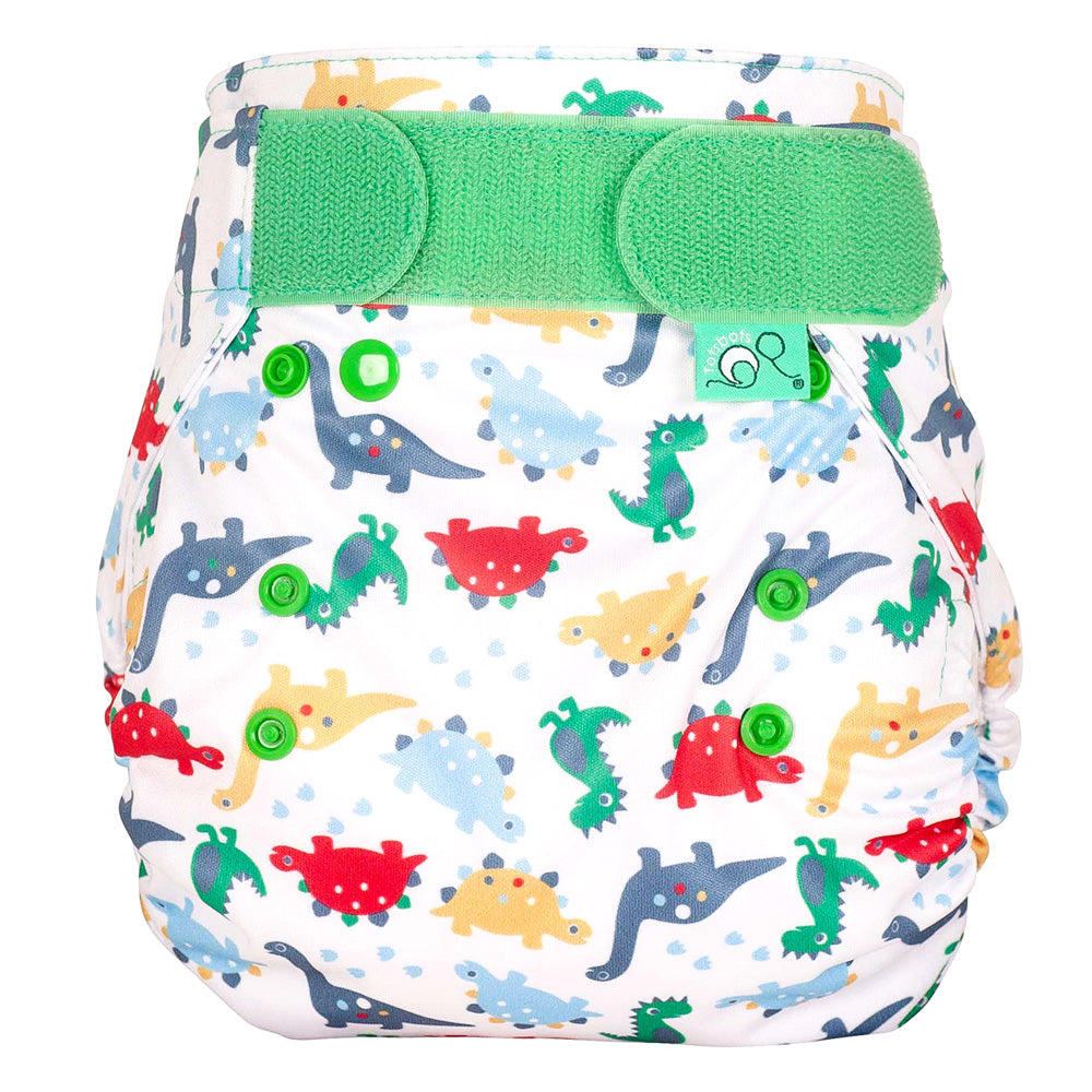 TotsBots Bamboozle Wrap (PeeNut V2.0) Überhose Newborn (2,5–8 kg) im Design Dino March