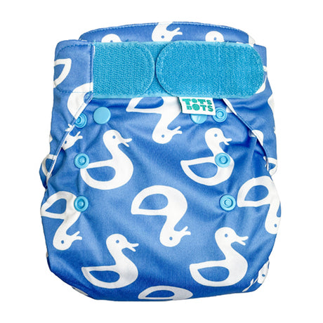 TotsBots Bamboozle Wrap (PeeNut V2.0) Überhose Newborn (2,5–8 kg) im Design Lucky Duck