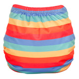 TotsBots Bamboozle Wrap (PeeNut V2.0) Überhose Newborn (2,5–8 kg) im Design Rainbow Stripe, Rückseite