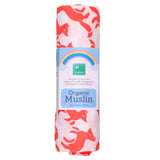 TotsBots Organic Muslin Mullwindel 70 × 70 cm aus 100 % Bio-Baumwolle im Design Foxtrot