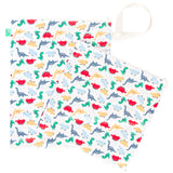 TotsBots doppelter Wetbag mit Trockenfach (Wet & Dry Bag, 38 × 30 cm) im Design Dino March – Ansicht 2