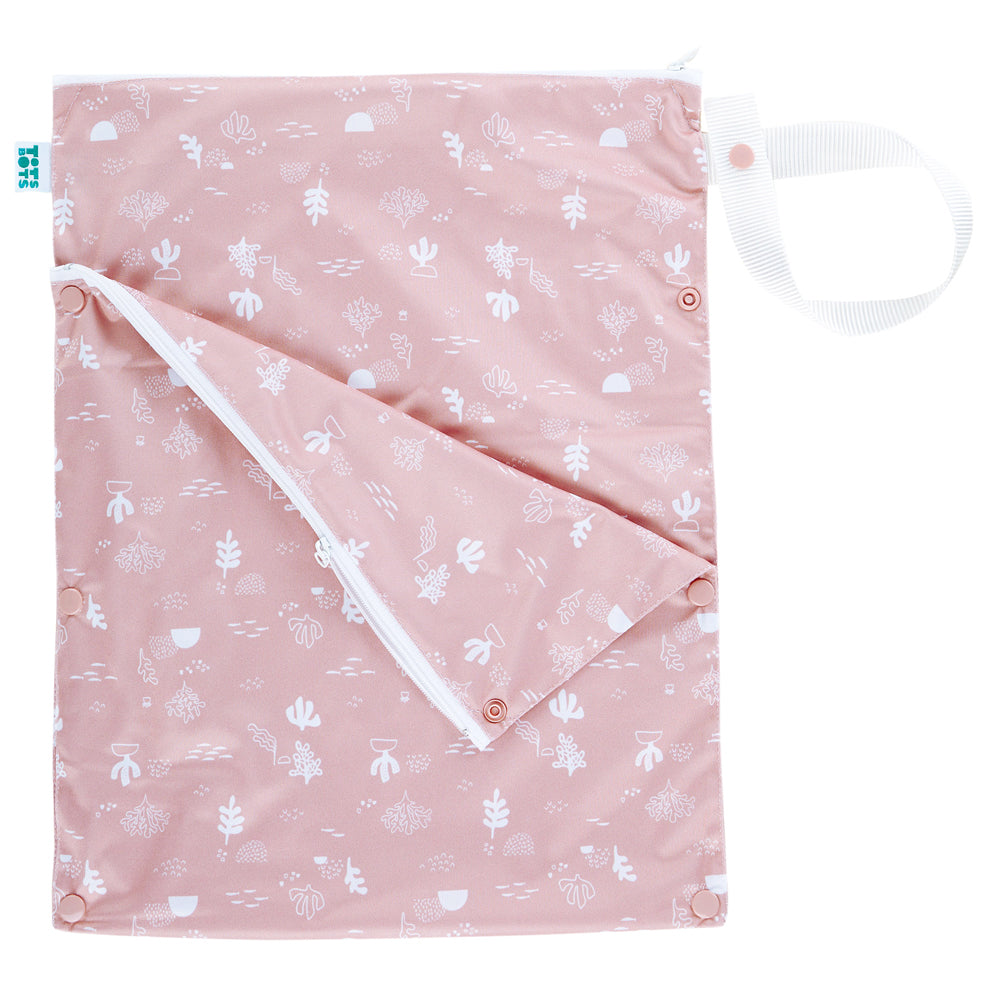 TotsBots doppelter Wetbag mit Trockenfach (Wet & Dry Bag, 38 × 30 cm) im Design Shoreline