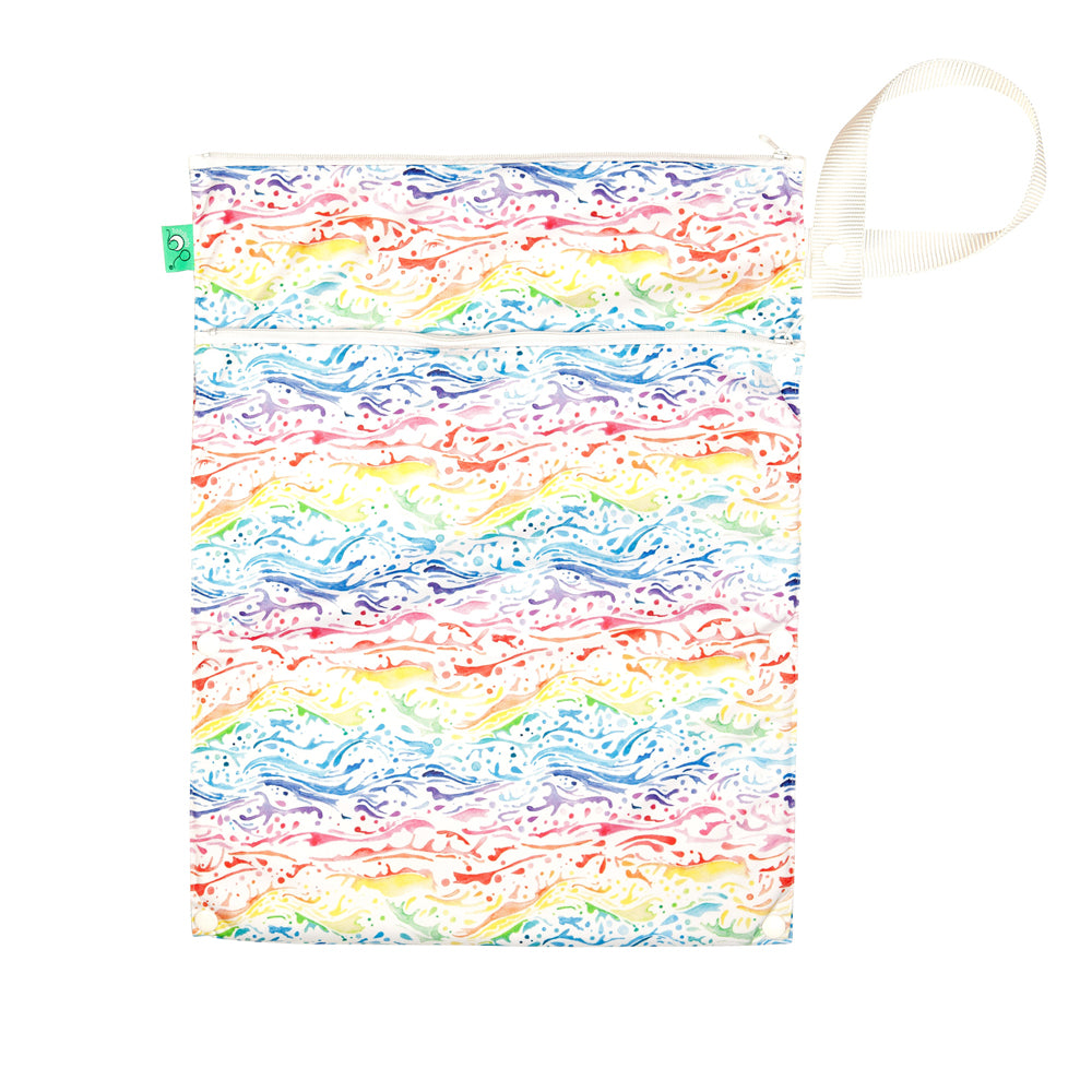 TotsBots doppelter Wetbag mit Trockenfach (Wet & Dry Bag, 38 × 30 cm) im Design Splash