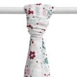 XKKO BMB Bambus-Mulltuch Flowers & Birds mit roten und pinken Blumen, Variante für Mädchen