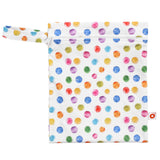 Kleine XKKO Nasstasche Größe S im Design Aquarell Tupfen mit Reißverschluss und Druckknopf-Schlaufe