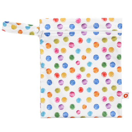 Kleine XKKO Nasstasche Größe S im Design Aquarell Tupfen mit Reißverschluss und Druckknopf-Schlaufe