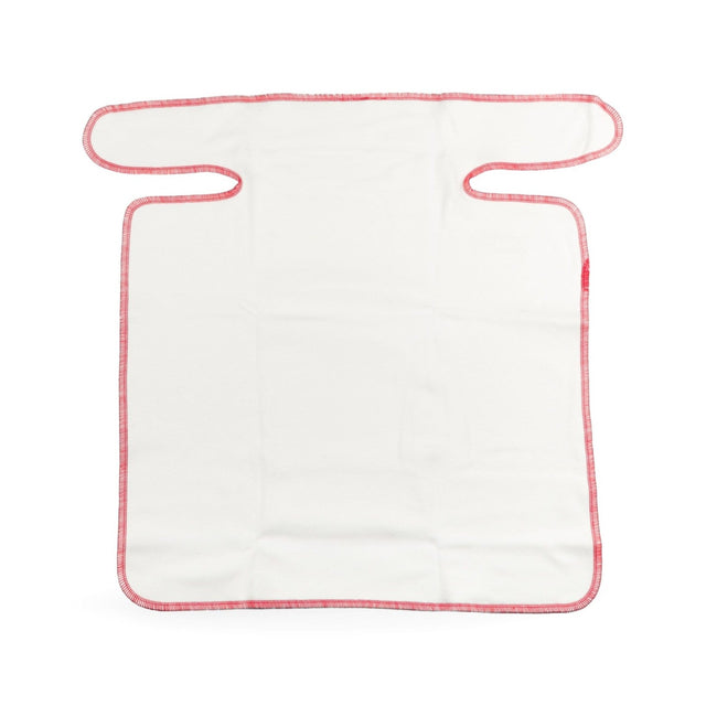 XKKO PreFlat One Size aus Bio-Baumwolle ausgebreitet, T-Form mit rotem Saum