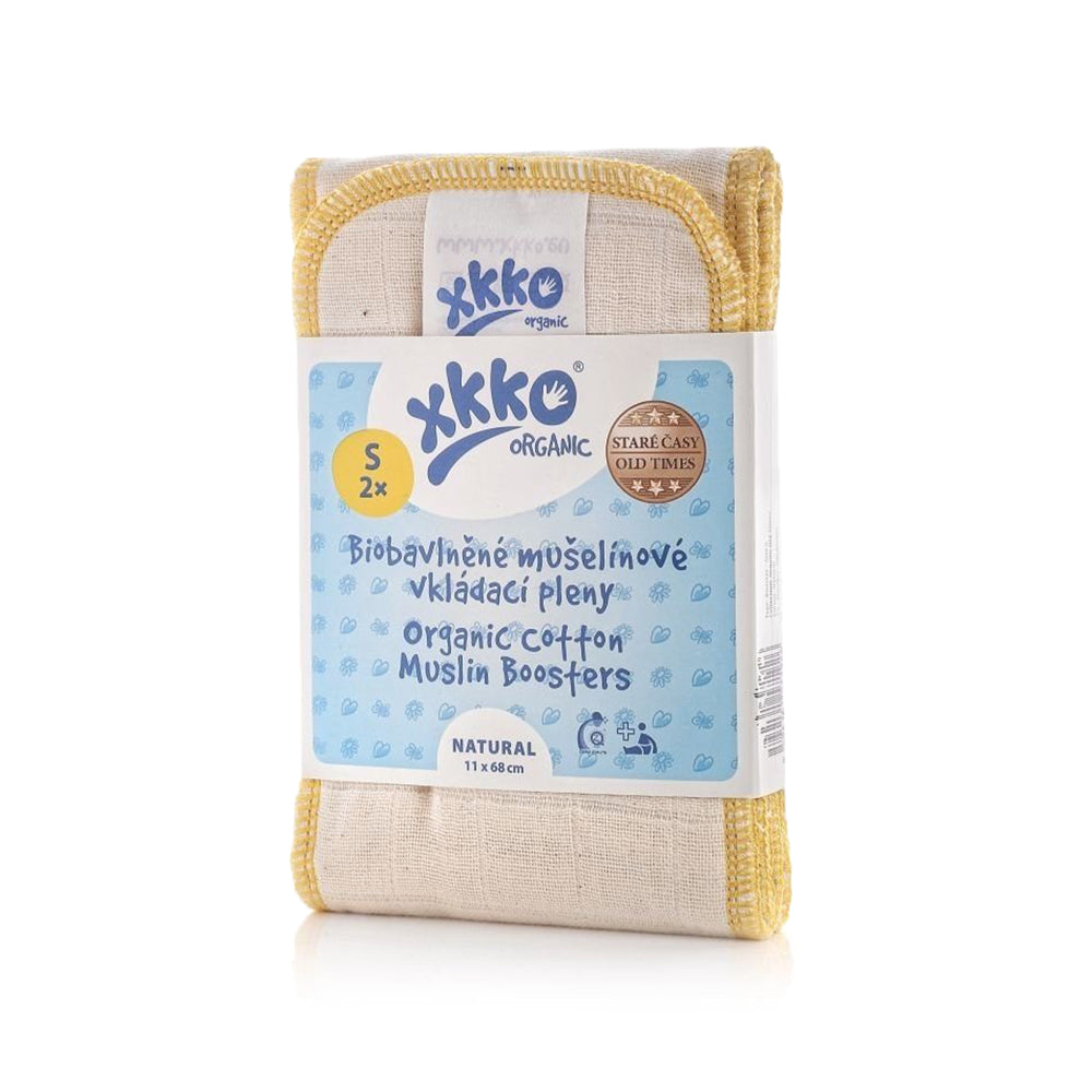 Gefaltete XKKO Saugeinlage Small aus ungebleichter Bio-Baumwolle