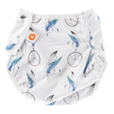 XKKO waschbare Schwimmwindel One Size (4–15 kg) im Design Dream Catchers (Traumfänger) von vorn mit Druckknöpfen