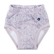 XKKO Trainingsunterhose aus 100 % Bio-Baumwolle im Design Safari Lavender Aura von vorn, mit Saugkern im Schritt