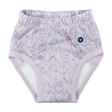 XKKO Trainingsunterhose aus 100 % Bio-Baumwolle im Design Safari Lavender Aura von vorn, mit Saugkern im Schritt