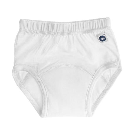 XKKO Trainingsunterhose aus 100 % Bio-Baumwolle im Design Weiß von vorn, mit Saugkern im Schritt