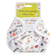 XKKO PUL-Überhose Newborn (2–6 kg) im Design Sommerwiese von vorn, mit Klettverschluss und doppelten Beinbündchen
