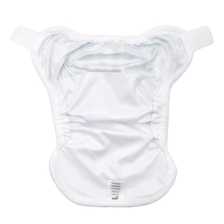 Innenansicht der XKKO Überhose Newborn: wasserdichtes weißes PUL und doppelte Beinbündchen, Design Zoo on the Road