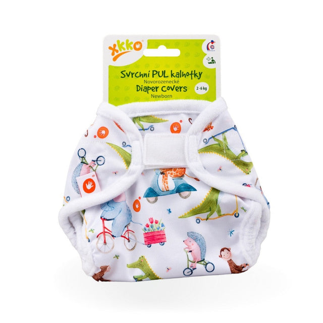 XKKO PUL-Überhose Newborn (2–6 kg) im Design Zoo on the Road in der Originalverpackung