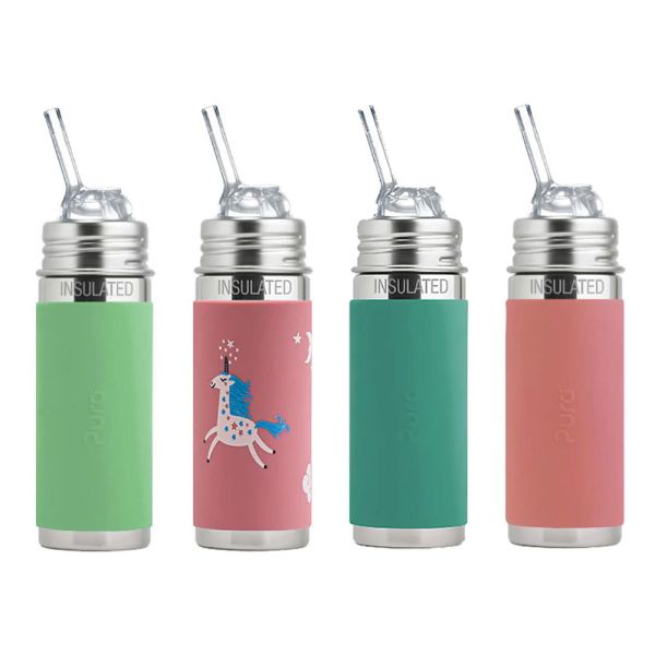 Pura Kiki - KIDDO ISO-Trinkflasche 260ml - Strohhalm Aufsatz (inkl. Schutzkappe)