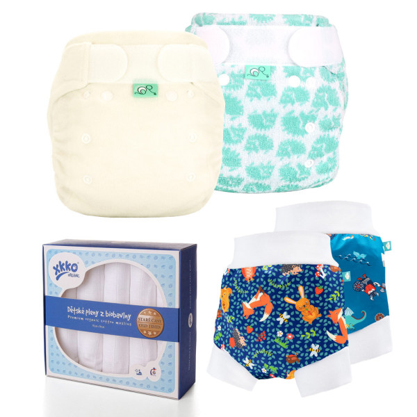 TotsBots & Little Clouds - Stoffwindel Nacht Paket - Newborn (2-9 kg) - inkl. GRATIS Zubehör