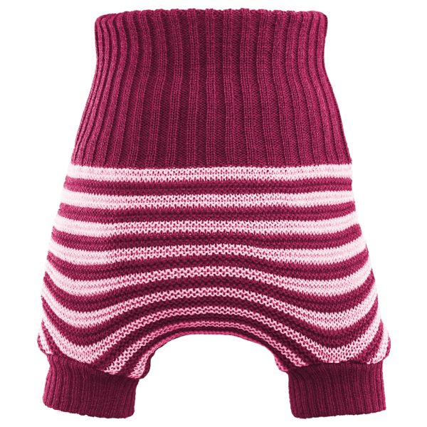 Little Clouds - Wollüberhose (100 % doppelt gestrickte Schurwolle kbT) - Burgund & Cayenne