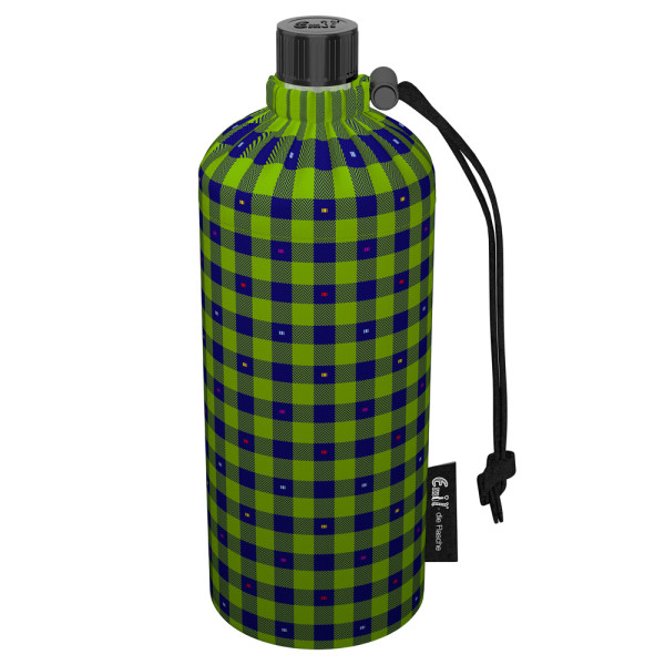 Emil die Flasche (400ml) - Komplettset (Bio-Baumwolle-Überzug) - Karo