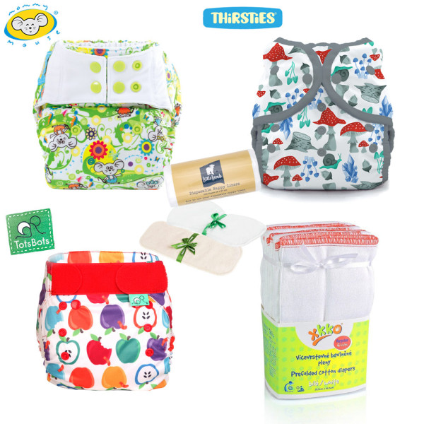 Mommy Mouse, Thirsties & TotsBots - One Size Überhosen Mixed Paket (inkl. GRATIS-Artikel)