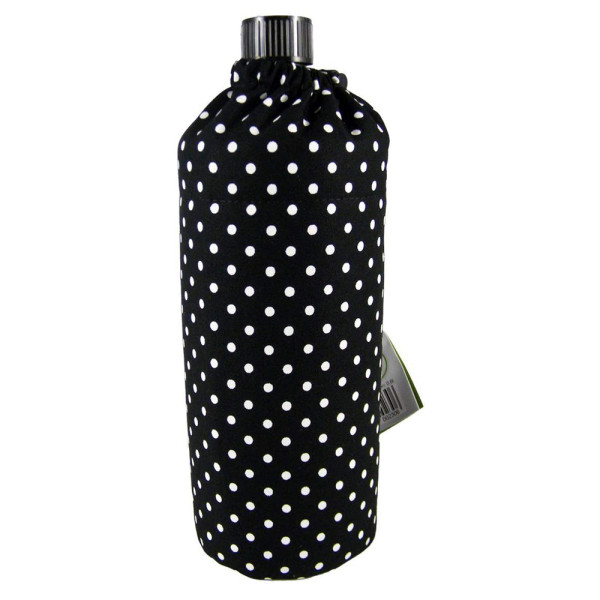 Emil die Flasche (750ml) - Komplettset (Bio-Baumwolle-Überzug) Weithals - Punkte Schwarz