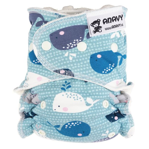 Anavy Höschenwindeln - Baby Whales - One Size (3,5-15 kg)
