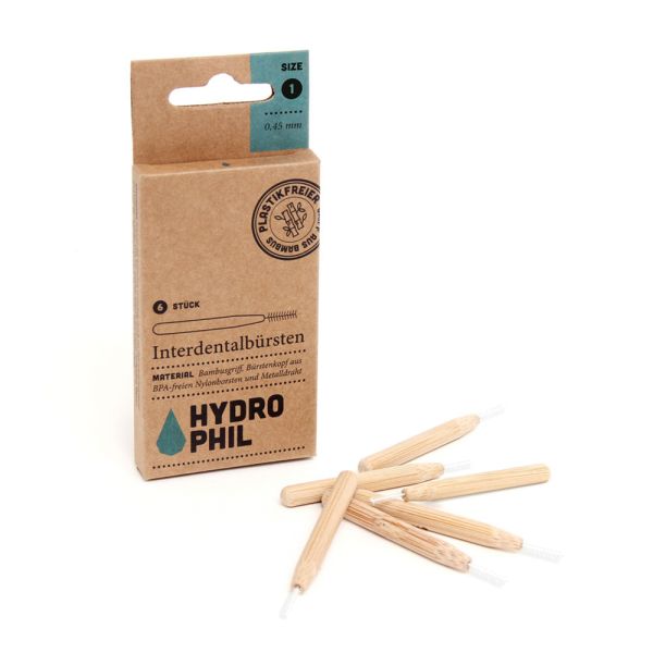 Hydrophil - nachhaltige Bambus Interdental Bürste (Zahnseidenersatz) - 6 Stück