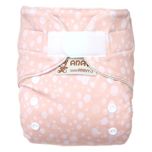 Anavy - Wollüberhose Newborn (3-7 kg) - Dots (Salmon) - aus Bio-Merinowolle