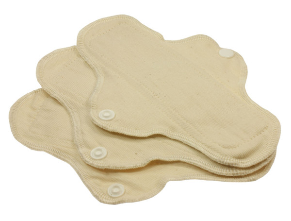 Blümchen - auslaufsichere Bio-Twill-Slip-Einlage (Menstruations-Binde) Bio-Baumwolle - 3 Stück